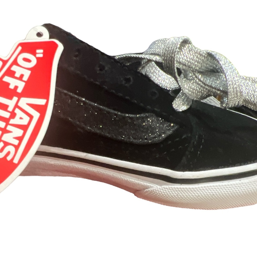 Vans Old Skool Black Glitter Side Stripe Pre-school - Picture 5 of 6